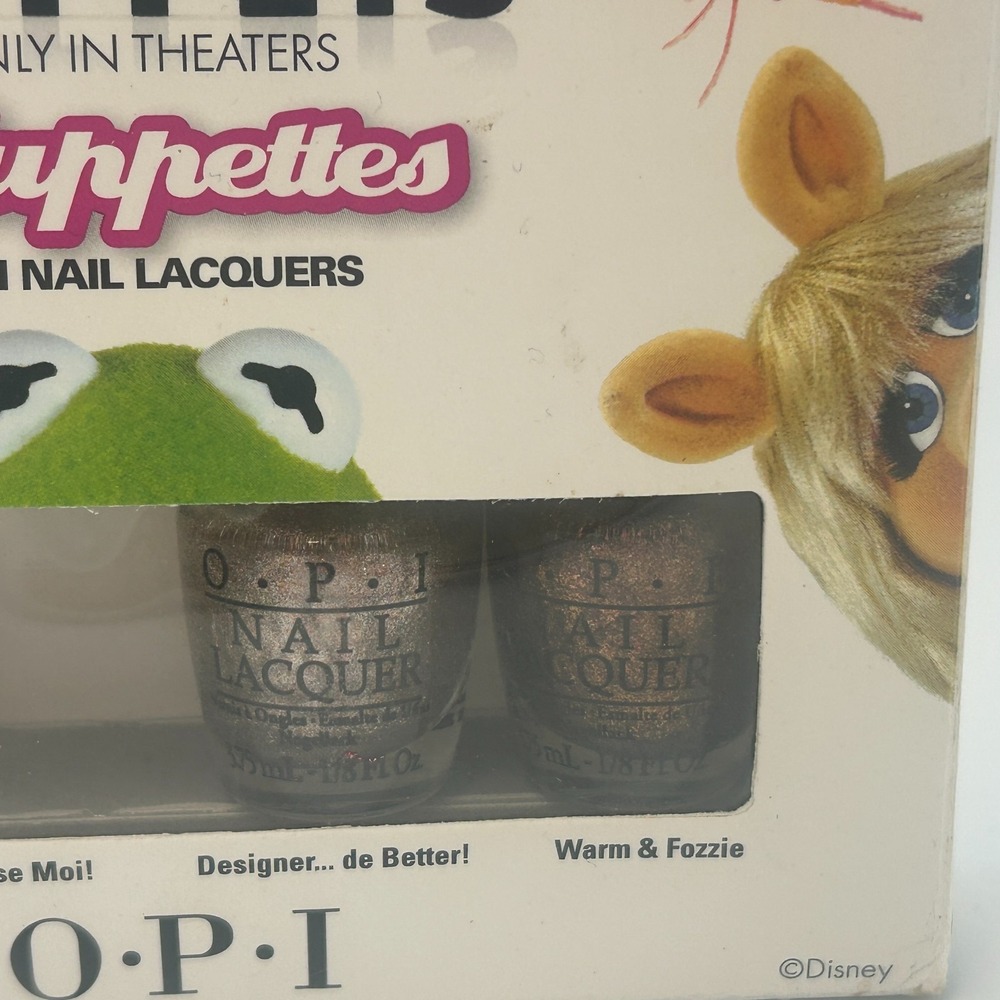 OPI Nail Polish MUPPETS MOST WANTED Mini 2 Bottles Sparkle Gold Silver Lacquer - Picture 3 of 5